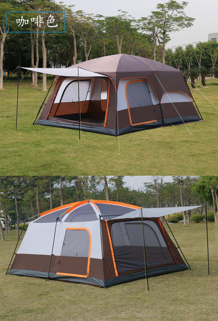Cheap Goat Tents 4Colors Ultralarge 6 10 12 Double Layer Outdoor 2living Rooms and 1hall Family Camping Tent In Top Quality Large Space Tent   